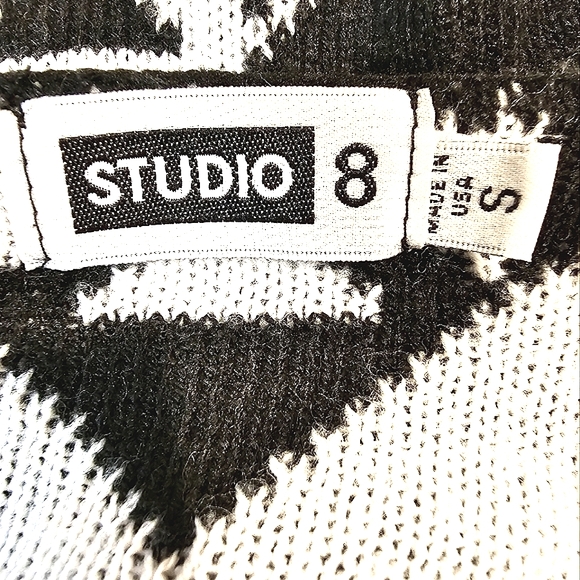 Studio 8 Women's Black And White Aztec Print Open Front Cardigan, Size S - Picture 10 of 11
